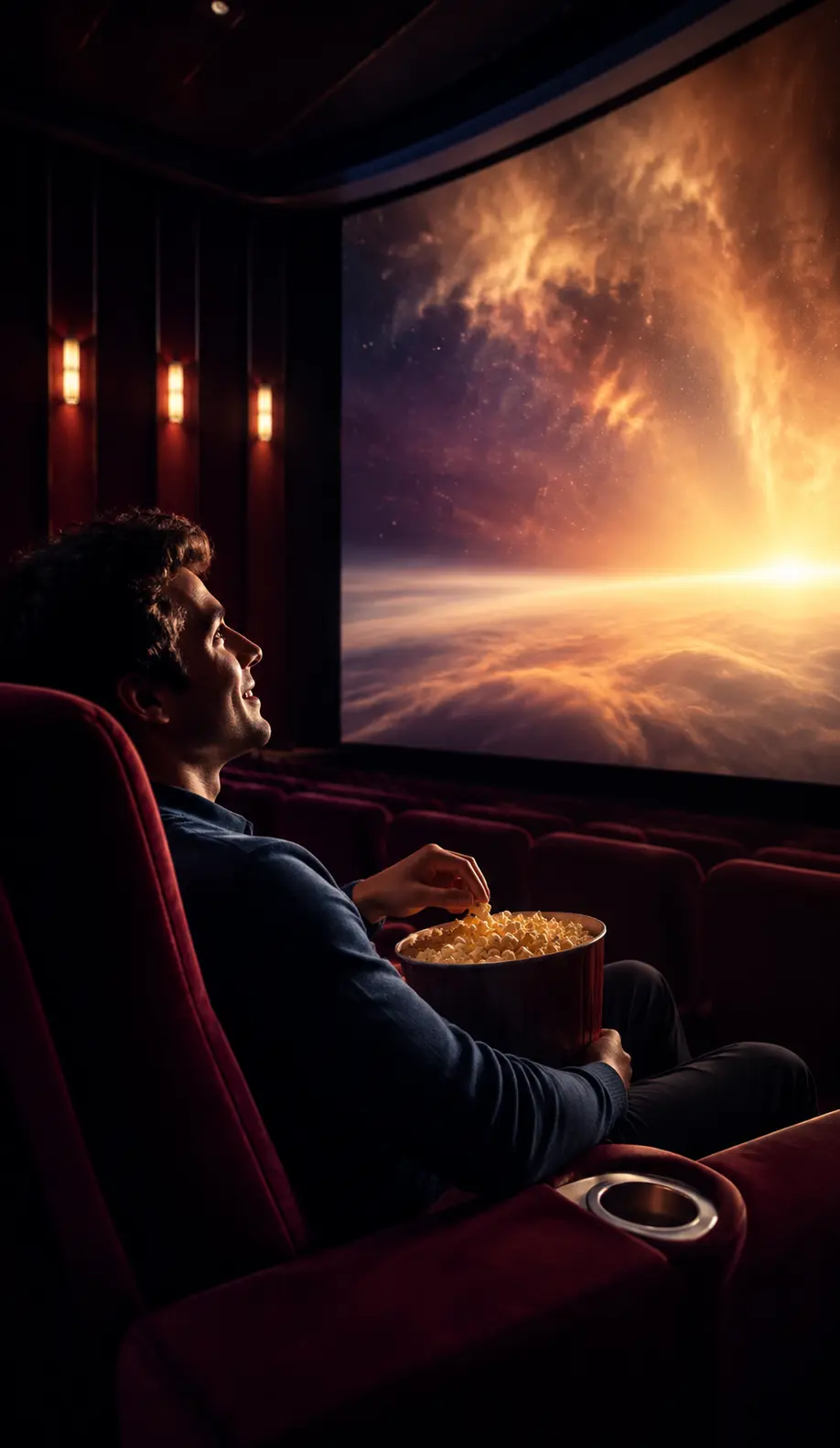 Pessoa assistindo a uma sessão de cinema
